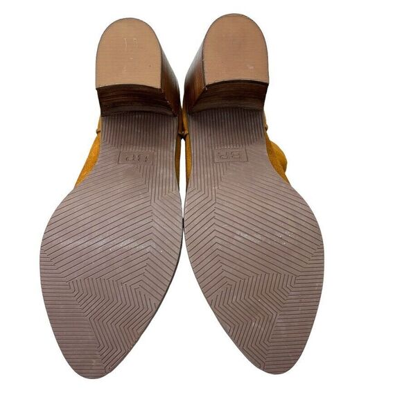 BP. Heath Brown Suede Back Zip Block High Heel Ankle Bootie EUC Womens Size 9.5M - Picture 9 of 12